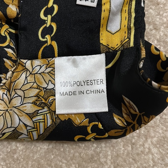 Princess Polly Novah Crop Top Handkerchief Black Gold Chain Floral Festival-4 - Picture 8 of 8